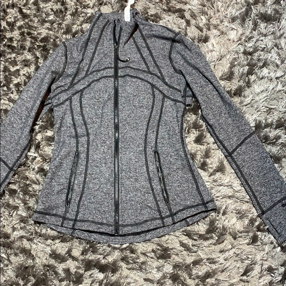 Zipper jacket gray tweed